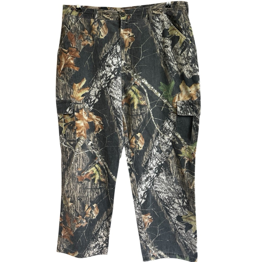 VTG Jerzees Camo Pants Mens XL Mossy Oak Break Up Cargo USA 90s Baggy Y2K
